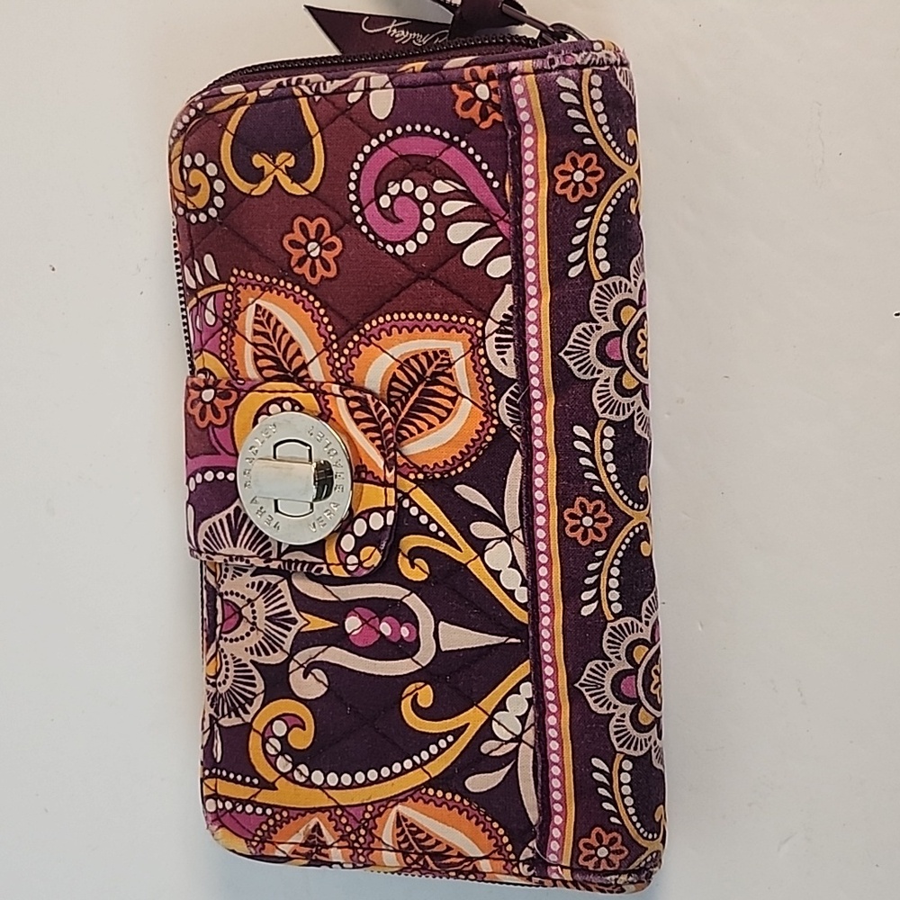 Vera Bradley purple & orange pattern wallet. - Picture 5 of 12